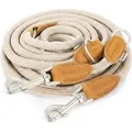 Rudelkönig Hundeleine Emma Verstellbar 230 cm Kletterseil mit Lederdetails Beige