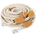 Rudelkönig Führleine Emma 2,30m - Verstellbare Hundeleine für mittelgroße & große Hunde - Elegante Tauleine in Creme