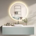 HOKO LED Lichspiegel rund 60cm mit Licht Wechsel Warmweiß-Kaltweiß-Neutral. 2700-6500K.Touch Schalter und mit Wandschalter einschaltbar. ULM