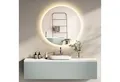 HOKO Badspiegel Schwarz mit beleuchtung, led spiegel rund 60cm / 80cm mit Licht (Warmweiß - Kaltweiß - Neutral. Licht mit Touch Schalter und mit Wandschalter einschaltbar. Memory-Funktion.IP44, 5mm HD Glass, ULM), LED Wandspiegel, Badezimmerspiegel, Rund Spiegel