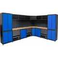BGS "WERKSTATT" SCHRANKWAND-SYSTEM HOLZ ARBEITSFLÄCHE 8 MODULE WANDREGAL PROFI