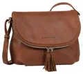 TOM TAILOR Umhängetasche LARY, Crossbody Bag mit modischen Quasten am Zipper, cognac