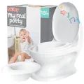 Nuby - My Real Potty - Baby-Töpfchen für Töpfchentraining – Töpfchen für Kinder mit Spülgeräusch & Batterien Inklusive – Kindertoilette ab 18 Monaten – Realistisches Baby WC Zum Üben – Weiss