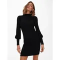 Strickkleid ONLY "ONLKATIA L/S DRESS KNT NOOS", Damen, Gr. XL, N-Gr, schwarz, Strick, Obermaterial: 50% Viskose, 27% Nylon, 23% Polyester, unifarben, regular fit ca. Mitte Oberschenkel, Puffärmel Rippbündchen, Kleider Strickkleid
