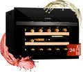 Klarstein Einbau-Weinkühlschrank, 1 Zonen Getränkekühlschrank Klein, Kleiner Weinschrank 51L, Wein-Kühlschrank Klein mit Glastür, Indoor/Outdoor Flaschenkühlschrank, Wine Fridge 24 Flaschen