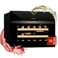 Klarstein Einbau-Weinkühlschrank, 1 Zonen Getränkekühlschrank Klein, Kleiner Weinschrank 51L, Wein-Kühlschrank Klein mit Glastür, Indoor/Outdoor Flaschenkühlschrank, Wine Fridge 24 Flaschen