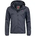 Höhenhorn Regenjacke Rigi Herren Regen Jacke für Männer Outdoor Freizeitjacke mit Kapuze leichtes Eigengewicht, Atmungsaktiv blau XXL