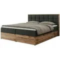 Boxbett mit Bettkasten Albero 1 , grau , Maße (cm): B: 148 H: 104