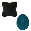 Faszienball 6eckig schwarz + Grip Ball blau | Massageball Selbstmassage Massage