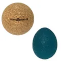 Sporttrend 24® Grip Ball blau + Faszienball Cork 6,5cm | Massageball Selbstmassa