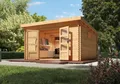Gartenhaus Holz 38mm Blockbohlenhaus Gerätehaus Trittau 6 natur 387x387cm