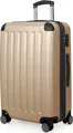 HAUPTSTADTKOFFER Spree - Trolley 65cm mit Erweiterung, Hardshell Suitcase, Check-In Reisekoffer Gepäck 20 kg 4 Rollen, Hartschalen-Koffer TSA, 74L,Champagner