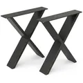 Vicco Tischbeine, Schwarz, Metall, 40x42x8 cm, Esszimmer, Tische, Esstische, Tischsysteme, Tischgestell