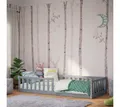 Bellabino Kinderbett Vere mit Rausfallschutz und Lattenrost (hellgrau, Kiefer Massivholz), Bodenbett verfügbar in 80x160 & 90/120/140x200 cm