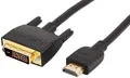 Amazon Basics HDMI-A-auf-DVI-Adapterkabel für Fernseher, bidirektional, 1080P, vergoldet, 1.8 m, 1 Stück, Schwarz