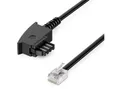 deleyCON deleyCON 10m Telefonkabel TAE-F auf RJ11 Stecker 6P4C Analoge LAN-Kabel