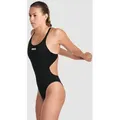 Team Badeanzug Damen Swim-Tech Einfarbig - Black-white - 30