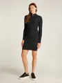 Strickkleid "TJW 1/4 ZIP SWEATER CABLE DRESS", mit Zopfmuster, Gr. XS (34) - N-Gr, Black N-Gr