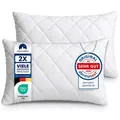 2er Set Kissen (50x70 cm) - Dekokissen für Bett und als Zierkissen - Mit Reißverschluss - Sofakissen für Couch und Sofa - Waschbar bis 60° - weiß - Weiß