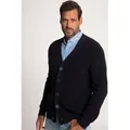 JP1880 Poloshirt Strickjacke V-Ausschnitt Knopfleiste Brusttasche blau|schwarz 5XL