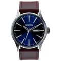Nixon A105 1524 Sentry Leather Herrenuhr Blue/Brown - Braun/Blau