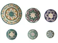 Wanddeko Seegras bunt geflochten Wandkörbe 6er Set Kreise Boho Pintano