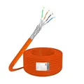 ProfiPatch Cat 7 Netzwerkkabel Verlegekabel Ethernet Kabel 10 Gbit 1000 MHz Datenkabel S/FTP AWG23 PIMF LSZH Simplex orange 100m
