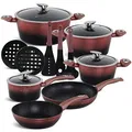 B EDENBERG Decorate Your Kitchen 15 TLG Topfset Induktion, Töpfe & Pfannen beschichtet, Kochtopf Set induktions, Kochtöpfe, Kochgeschirr, induktionsgeeignet, EB-5626
