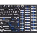 TRUTZHOLM Profi Werkstattwagen Einlage Steckschlüsselsatz 80 Teile Schaum 520x400mm Blau