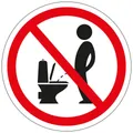 10x Aufkleber Verbot Hinweis "Nicht im Stehen urinieren" Schild Folie | Ø2,5cm