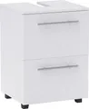 HOMCOM Waschbeckenunterschrank Unterschrank mit Schrankfach, Schublade, Waschtischunterschrank, Badunterschrank mit Kippschutz Weiß