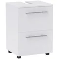 HOMCOM Waschbeckenunterschrank Unterschrank mit Schrankfach, Schublade, Waschtischunterschrank, Badunterschrank mit Kippschutz für wandmontierte Becken Weiß, 41,5 x 35,5 x 59 cm