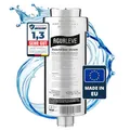 AGUALEVE® Duschfilter – Wasserfilter Dusche – in chrom – gegen Kalk, Schwermetalle, Chlor, Schmutz, wirkt bakteriostatisch – bitte Gewindemaß prüfen – Markenqualität Made in EU