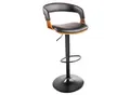riess-ambiente Barhocker MANHATTAN - Retro schwarz Kunstleder Walnussholz mit Lehne drehbar höhenverstellbar
