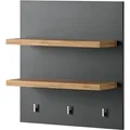 KOCHSTATION Wandregal KS-Westminster, mit 2 Ablageböden, 3 Haken, Breite 60 cm, exclusiv by Otto grau