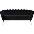ebuy24 Nice Sofa 3 Personen Velour Schwarz
