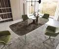 DELIFE Esstisch Edge Boot 200x100 Keramik Laminam® Emperador Extra Lucidato Dunkelbraun Gestell Glas
