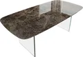 DELIFE Esstisch Edge, Boot Keramik Laminam® Emperador Extra Lucidato Dunkelbraun 200x100 Ges