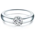 Trilani Damen-Solitärring Sterling Silber mit Kristallen weiß - Verlobungsring Spannring Antragsring Silberring Damen mit Stein