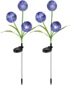 2er Set LED Solarleuchte, Pusteblume lila, Edelstahl, H 75 cm