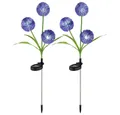 GLOBO LIGHTING LED Solarleuchte, Neutralweiß, Außenleuchte Solarlampe Gartendeko LED Pusteblume H 75 cm 2er Set
