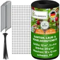 TTL GARDEN Vogelschutznetz 3x4m schwarz 20g/m2 engmaschig Laubnetz Gartennetz mit Erdanker Set