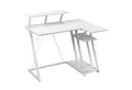 COSTWAY Eckschreibtisch, mit Steckdosen & USB-Anschlüssen,107x45x93cm