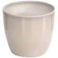 Dehner Übertopf Lina, Ø 22 - 36 cm, Höhe 19 - 29 cm, Keramik, Zeitlos, hochwertig auf jeder Fensterbank, für Pflanzen aller Art grau Ø 28 cm