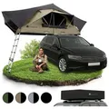 Juskys Dachzelt Lago, Wasserdicht, Teleskopleiter, 2 Personen Zelt, LED Beleuchtung schwarz 242 cm x 141 cm x 120 cm