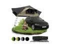 Juskys Autodachzelt Lago 140 x 240 cm - LED-Beleuchtung & Leiter - Schwarz / Khaki