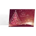 SIGEL DS019 rote Weihnachtskarten, Set mit Umschlag, A6, 25 Stück "Christmas Swing", optimal zum Bedrucken