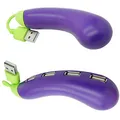 A-N21C Hochgeschwindigkeits 4-Port USB 2.0 Hub – 480Mb/s, Kompakter USB-Verteiler für PC, Laptop & Notebook, Stilvolles Aubergine Design