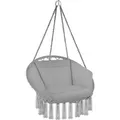 Tectake Hängesessel Grazia Mit Sitz  und Rückenpolster Stabil und Strapazierfähig  72 x 80 x 125 cm Grau