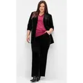 Sheego Jerseyhose Samthose Innenbeinlänge ca. 81 cm schwarz 58